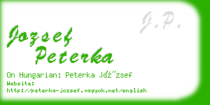 jozsef peterka business card